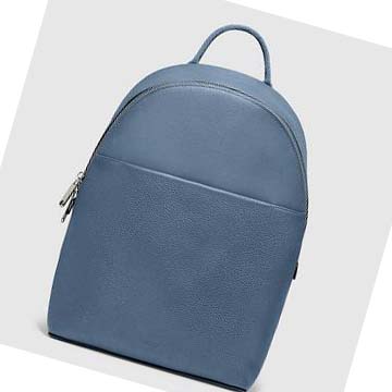 Men's Ecco Textureblock Full Backpacks Blue | Canada 683YXF